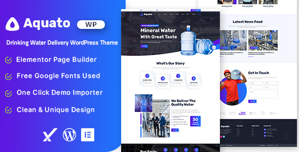 Aquato İçme Suyu Teslimatı WordPress Teması v1 0 0