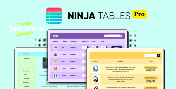 Ninja Tables Pro WordPress Tablo Eklentisi v5 2 3