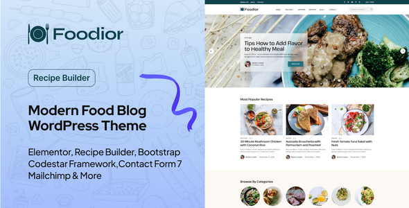 Foodior 8211 Kişisel Yemek Blog WordPress Teması v1 0 0