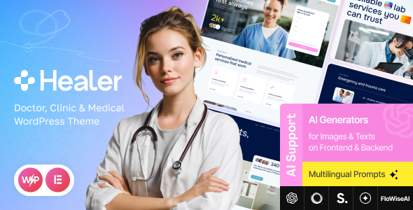 Healer Doktor Klinik ve Sağlık Hizmetleri WordPress Teması v1 0 0