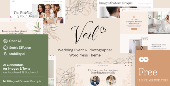Veil Düğün ve Fotoğrafçı WordPress Teması v1 9 0