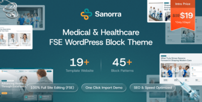 Sanorra Medical 038 Healthcare FSE WordPress Block Theme v1 0 0