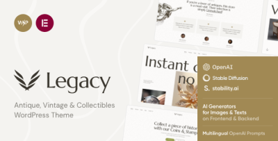 Legacy 8211 Antika Dükkanı Vintage ve Koleksiyon Eşyaları WordPress Teması v1 17 0